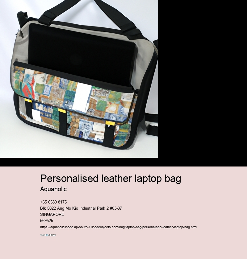 personalised leather laptop bag